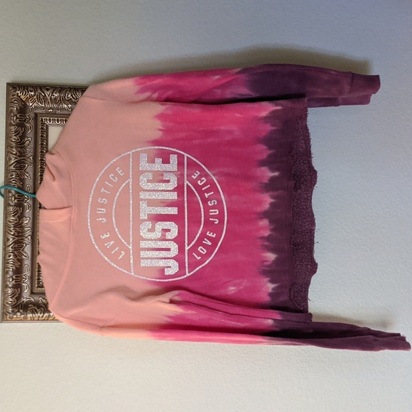 🌈 Justice, 8, sparkly pink and purple long sleeve hoodie - Picture 1 of 5